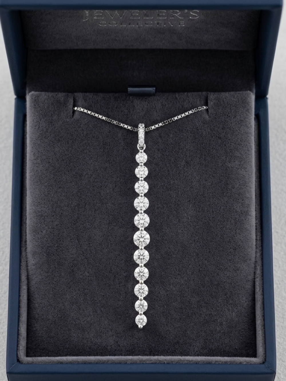 Moissanite 1.6 CTW Silver Lariat Pendant Necklace